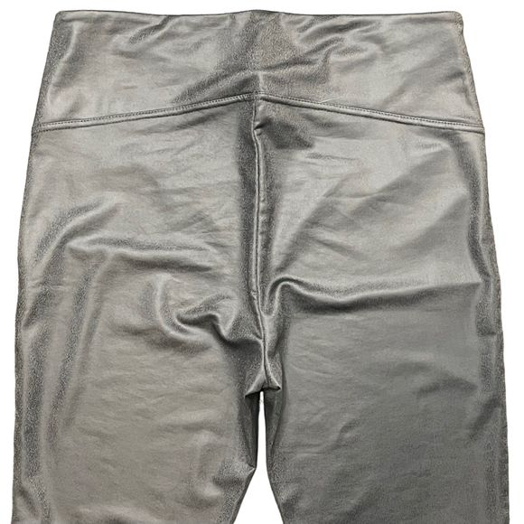 Seven7 Womens Faux Leather Legging Gun Metal Gray High Waisted Stretch Pull On L - Picture 5 of 9